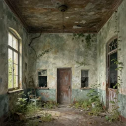 abandoned by henri rousseau, hyperrealism, archdaily, wallpaper, highly detailed, trending on artstation.