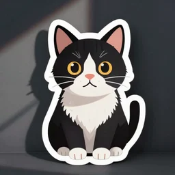 sticker of cute tuxedo cat