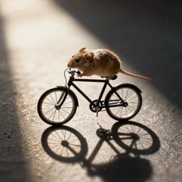 mouse on bicycle, macro shot,