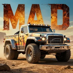 mad max inspired truck, cinematic, photo realistic, 4 k, hdr, detailed render, volumetric lighting, artstation