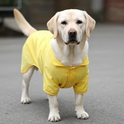 a dog with a yellow lab coat, stock photo