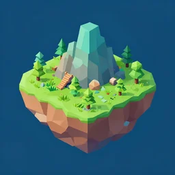 a floating island on an ocean isometric art, low poly art, game art, artstation, 3D render, high detail, cgsociety, unreal engine 5