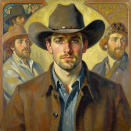 burt reynolds wearing cowboy hat, painting by artgerm and greg rutkowski and alphonse mucha