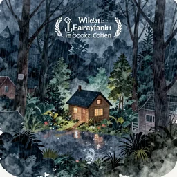 heavy rain suburban cold dark night, a lone small house in forest, pixar and disney animation, science fiction, cyberpunk, sharp, disney concept art watercolor illustration by mandy jurgens and alphonse mucha, dynamic lighting