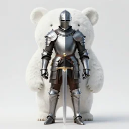 black man knight with sword symmetrical realistic fantasy on white bear
