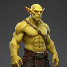 half orc. Short hair. Yellow skin, ArtStation, CGSociety, Unreal Engine