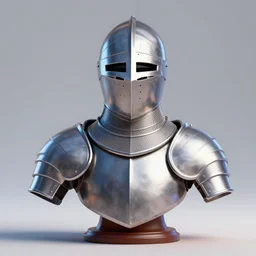 a hyperrealistic 3 d render of a knight's bust by ludvig holmen, blender render, hdr, smooth surface, less detail, 4 k, plain background, brilliant colors