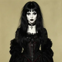 a goth girl, by norman rockwell