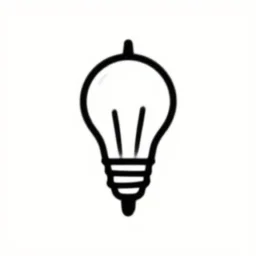 lamp and paint logo, black and white, vector, line art