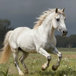 white horse with blond mane running in field background, highly detailed, digital painting, artstation, concept art, sharp focus, illustration, aleksi briclot, rutkowski, frazetta