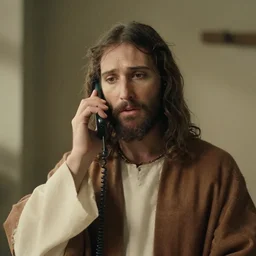 jesus christ talking on the phone