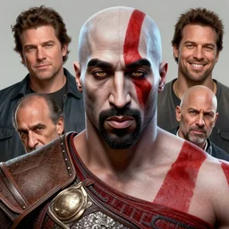 a highly detailed beautiful portrait of tupac shakur as kratos, by gregory manchess, james gurney, james jean