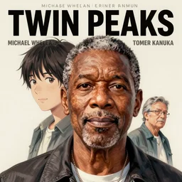 Twin Peaks poster artwork by Michael Whelan and Tomer Hanuka, Rendering of portrait of Richard Pryor, full of details, by Makoto Shinkai and thomas kinkade, Matte painting, trending on artstation and unreal engine