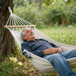 my italian dad on a hammock