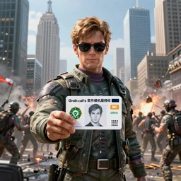 G-man from half life 2 giving you a card with a face on it saying loyalty program program card while new york skyscrapers are in the background made out of frail bodies with rioting crowds of people attacking each other, hyper realistic, dystopia, wide depth of field, physically based rendering, pbr render, very detailed, volumetric lighting, octane render