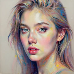 intricate highly detailed womans portrait, it hyper realistic hyperdetailed 8 k pastel paint pour by peter mohrbacher