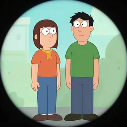 a cartoon of two people standing next to each other, a screenshot by gen paul, featured on tumblr, lowbrow, furaffinity, wide lens, sense of awe