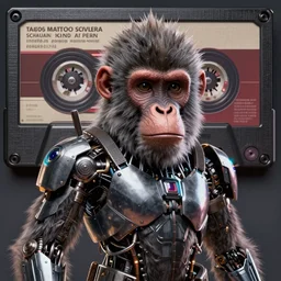 a portrait of an anthropomorphic cyberpunk baboon by sandra chevrier, detailed render, tape deck, epic composition, cybernetics, 4 k realistic, cryengine, realistic shaded lighting, sharp focus, masterpiece, by matteo scalera, gary montalbano, peter elson in the style of the tokyo ghost comic