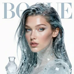 sculpture made of glass and ice, portrait of Bella Hadid::female, liquids, harper's bazaar, vogue, magazine, insanely detailed and intricate, concept art, close up, ornate, luxury, elite, elegant, trending on artstation::by ruan jia, by Kenneth Willardt, by ross tran, by WLOP, by Andrei Riabovitchev
