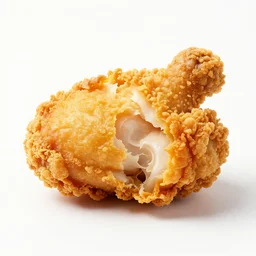 half eaten perfect fried chicken