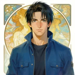 attractive man, final fantasy, cool colors, painting by gaston bussiere, craig mullins, greg rutkowski, alphonse mucha