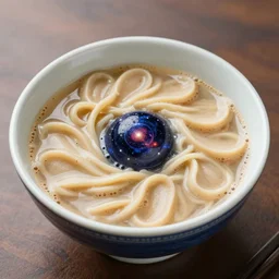A delicious ramen made of The Universe, a bowl that contains the universe, the only lighting is from the sunlight, photorealistic imagery, 35mm photography, professional photography, 4k, 8k