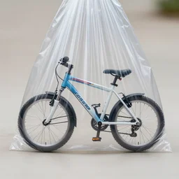bicycle inside a plastic bag
