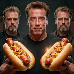 hyperrealistic dslr film still of arnold schwarzenegger composed of hotdogs, stunning 8 k octane comprehensive 3 d render, inspired by istvan sandorfi & greg rutkowski & unreal engine, perfect symmetry, dim volumetric cinematic lighting, extremely hyper - detailed, incredibly real lifelike attributes & texture, intricate, masterpiece, artstation, 8 k 8 5 mm f 1. 4