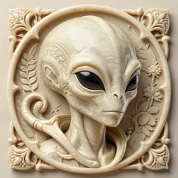 A detailed alien portrait, with intricate ivory carvings, by H.R. Gigger, render, z brush, 4k
