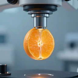 an electron microscope image of an orange segment