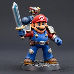 mario as a warhammer 40k tabletop figurine t
