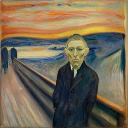 Portrait of Edvard Munch by Edvard Munch, oil painting, masterpiece