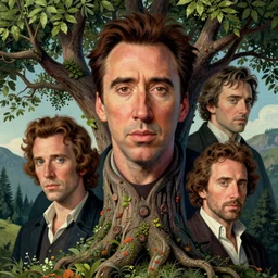 portrait of nicolas cage as a tree. digital art by eugene de blaas, ross tran, and nasreddine dinet, vibrant color scheme, intricately detailed, in the style of romanticism. artstation, greg rutkowski