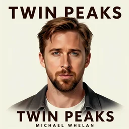 Twin Peaks movie poster artwork by Michael Whelan and Tomer Hanuka, Rendering of portrait of Ryan Gosling as the Hardy Boy, from a scene from Twin Peaks, clean, full of detail, Matte painting, trending on artstation and unreal engine