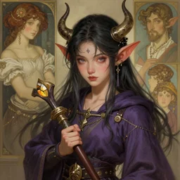 beautiful young goblin wizard, highly detailed, digital painting, artstation, sharp focus, illustration, art by tan zi and ayanamikodon and alphonse mucha and wlop