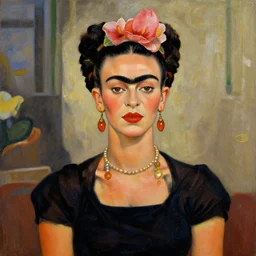 A Frida Kahlo style painting of Tom Holland