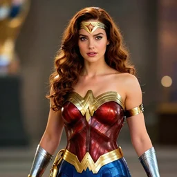 high quality photo of a cosplaying Anya taylor as wonder woman , photography 4k, f1.8 anamorphic, bokeh, 4k,