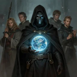 creator of worlds wearing a cloak, masked, and holding a holographic planet projection in his hand, detailed, sci - fi, digital painting, artstation, sharp focus, illustration, ominous, artgerm, tomasz alen kopera, peter mohrbacher, donato giancola, joseph christian leyendecker, wlop, frank frazetta