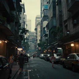 saigon street in blade runner world, by Ash Thorp, ultra realistic, octane render, moody lighting, Neil Blomkamp cinematography