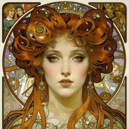 realistic detailed face portrait of young Ghostly Gothic Vampire Queen Marie Antoinette by Alphonse Mucha, Ayami Kojima, Yoshitaka Amano, Charlie Bowater, Karol Bak, Greg Hildebrandt, Jean Delville, and Mark Brooks, Art Nouveau, Pre-Raphaelite, Memento Mori, Neo-Gothic, gothic, Art Nouveau, intricate fine details, exquisite, rich deep moody colors