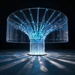 A Stasis Chamber, Installation Art, by James Turrell, V-Ray, Bioluminescent lights