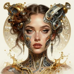 champion splashart of symmetry!! zoe kravitz, machine parts embedded into face, intricate, elegant, highly detailed, digital painting, artstation, concept art, smooth, sharp focus, illustration, art by artgerm and greg rutkowski and alphonse mucha, 8 k