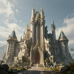 digital art sci - fi castle hyper realistic very detailed