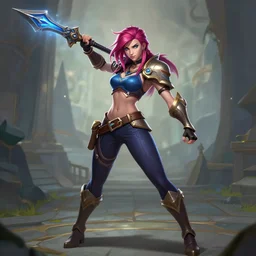 katarina from league of legends doing pose