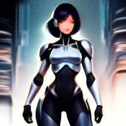 cyborg girl comic style trending on art station