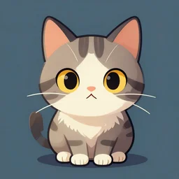 an illustration of a cat, trending on artstation, central composition, very cartoon, shape focus, high detailed, by anton fadeev