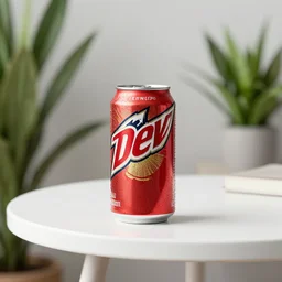 5 5 mm photo of a mountain dew on a zen minimalist white table with elegant houseplants in the background. highly detailed 8 k. intricate. lifelike. soft light,