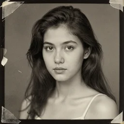 young lady, old vintage photography, damaged, archive, film artifacts, scratches, tears, hyperrealistic, ultra detailed