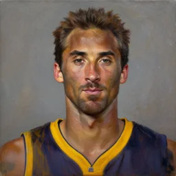 ! portrait of a mark wahlberg in disguise as kobe bryant, oil on canvas by william sidney mont, 1 8 8 3, trending on art station