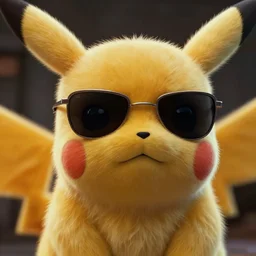 detective pikachu as the terminator face film still from the terminator ( 1 9 8 4 ) wearing sunglasses